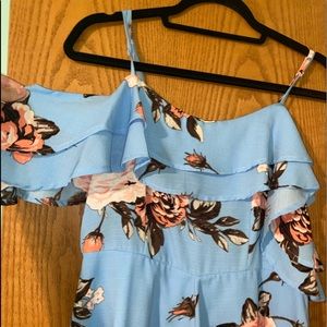 Floral off shoulder romper